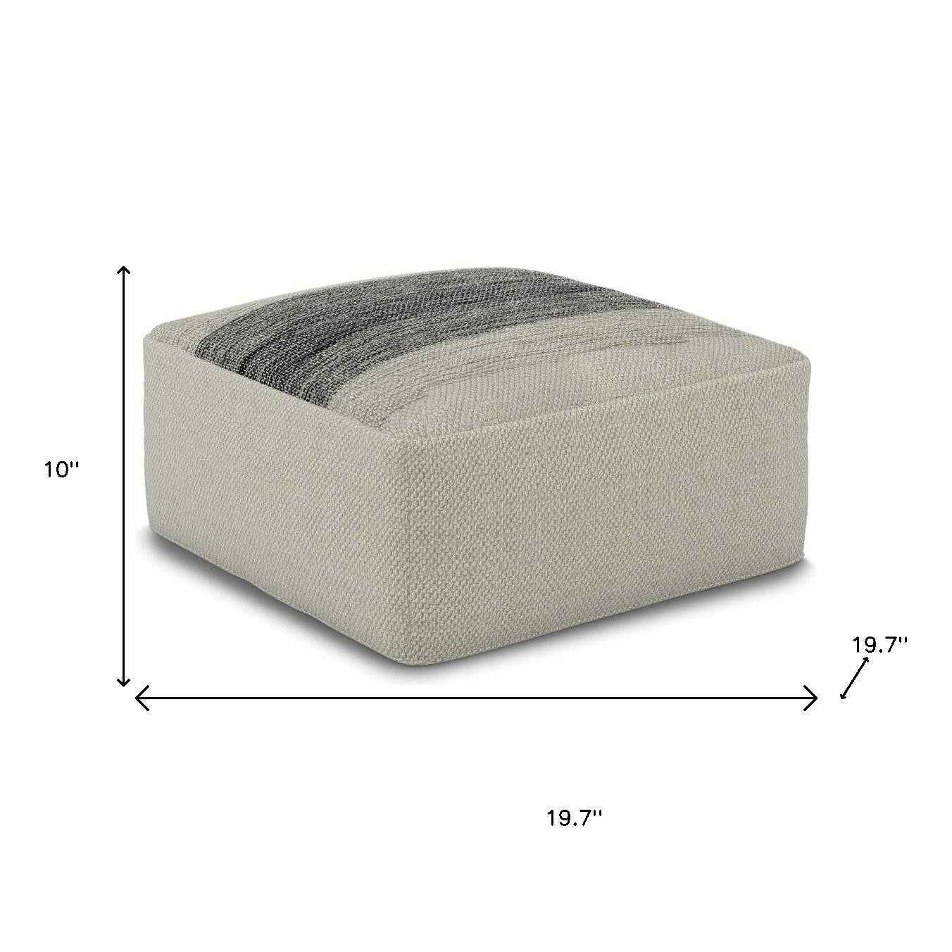 20" Gray Fabric Pouf Ottoman