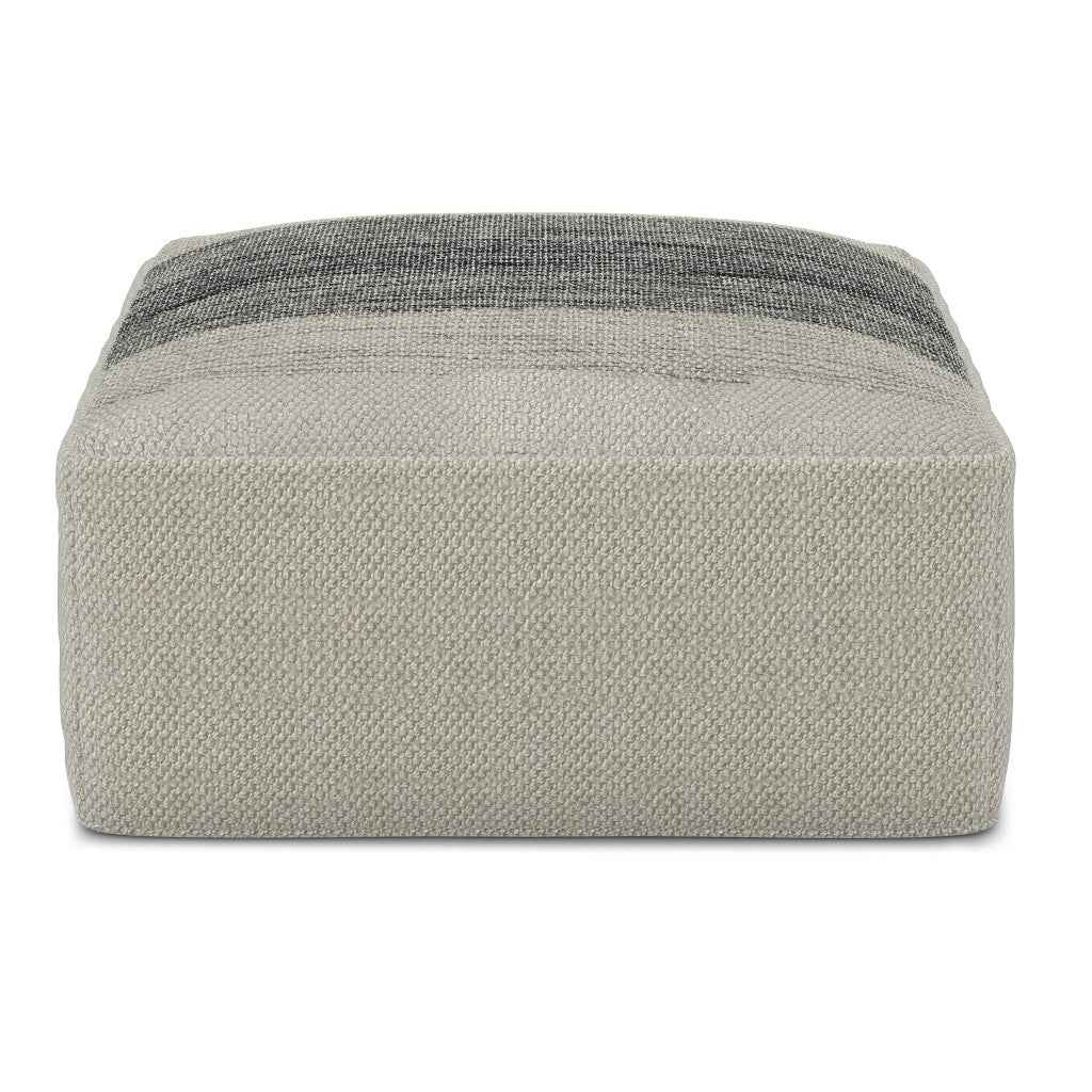 20" Gray Fabric Pouf Ottoman