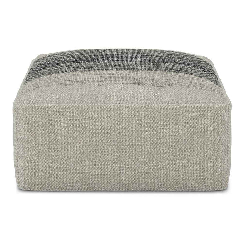 20" Gray Fabric Pouf Ottoman