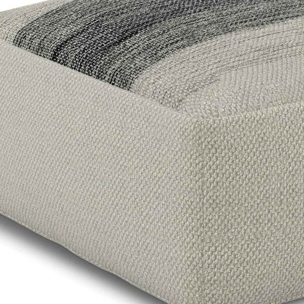 20" Gray Fabric Pouf Ottoman