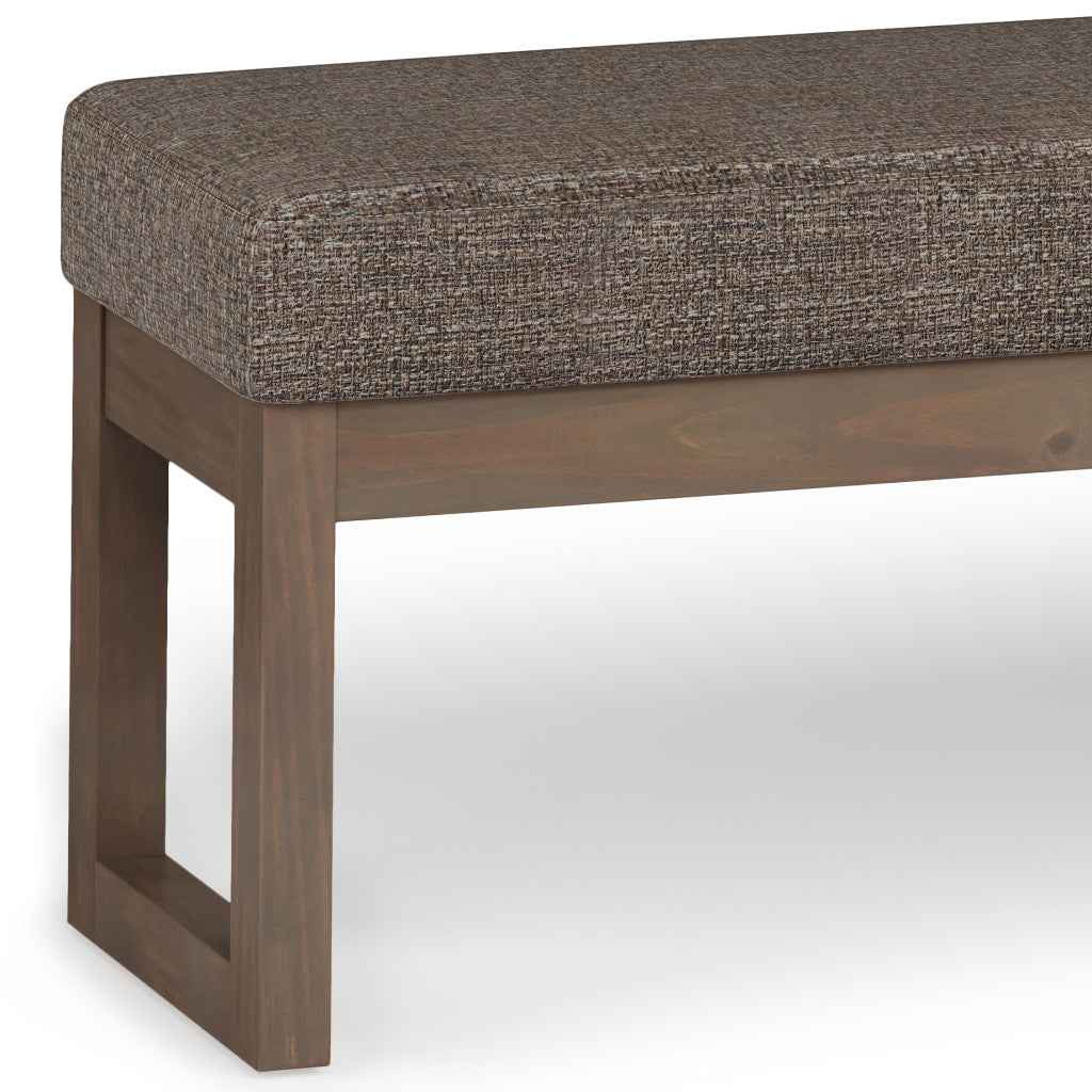 44" Brown Fabric Ottoman