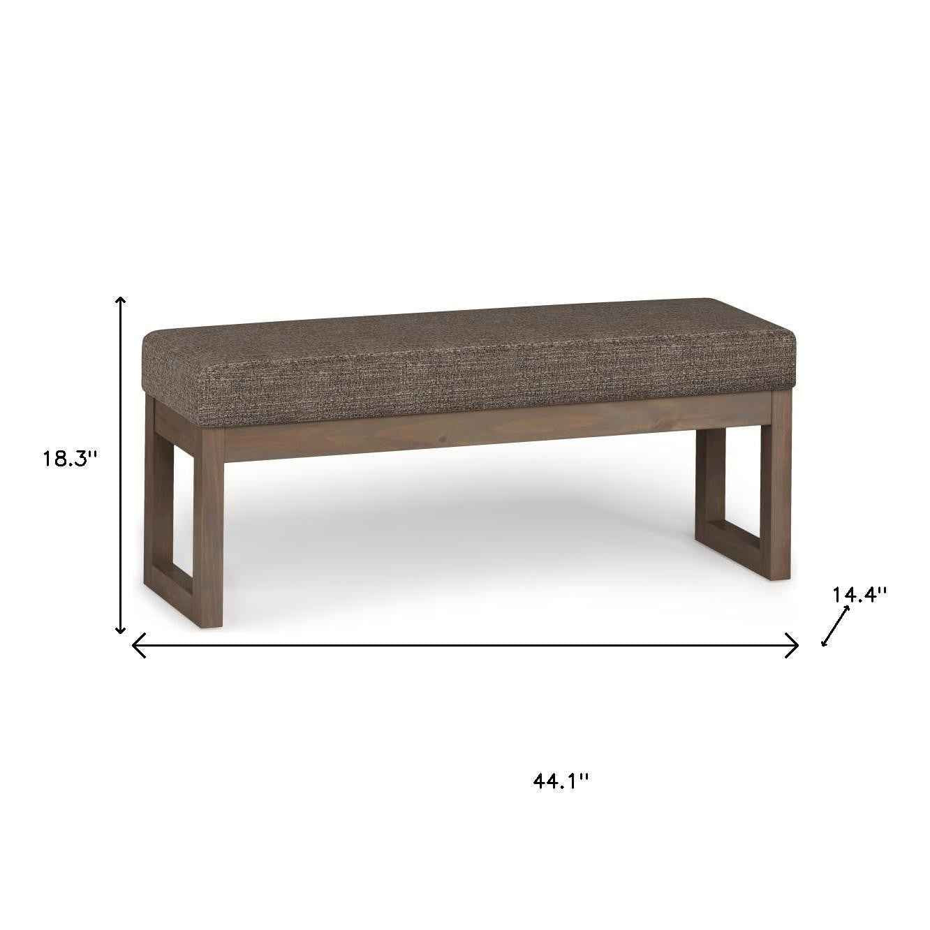 44" Brown Fabric Ottoman