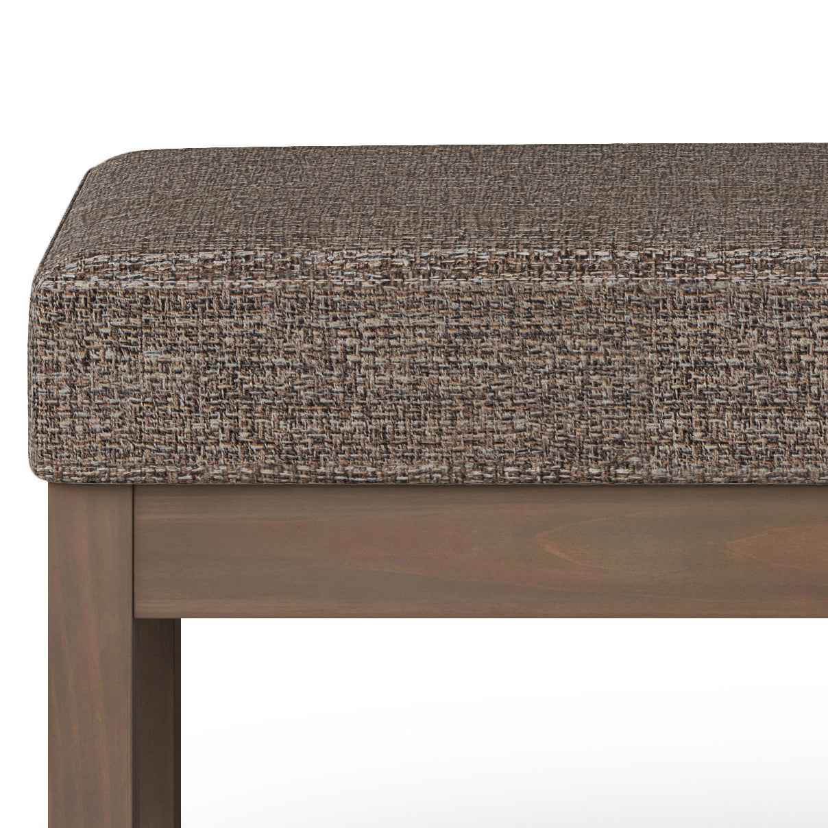 44" Brown Fabric Ottoman
