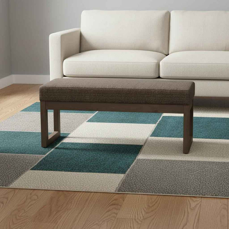 44" Brown Fabric Ottoman