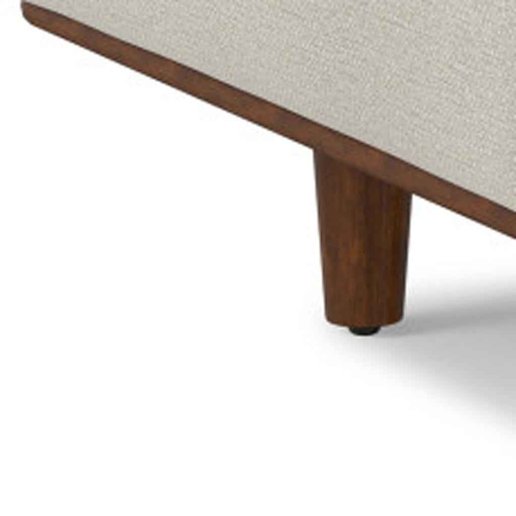 33" Cream and Brown Fabric Cocktail Ottoman