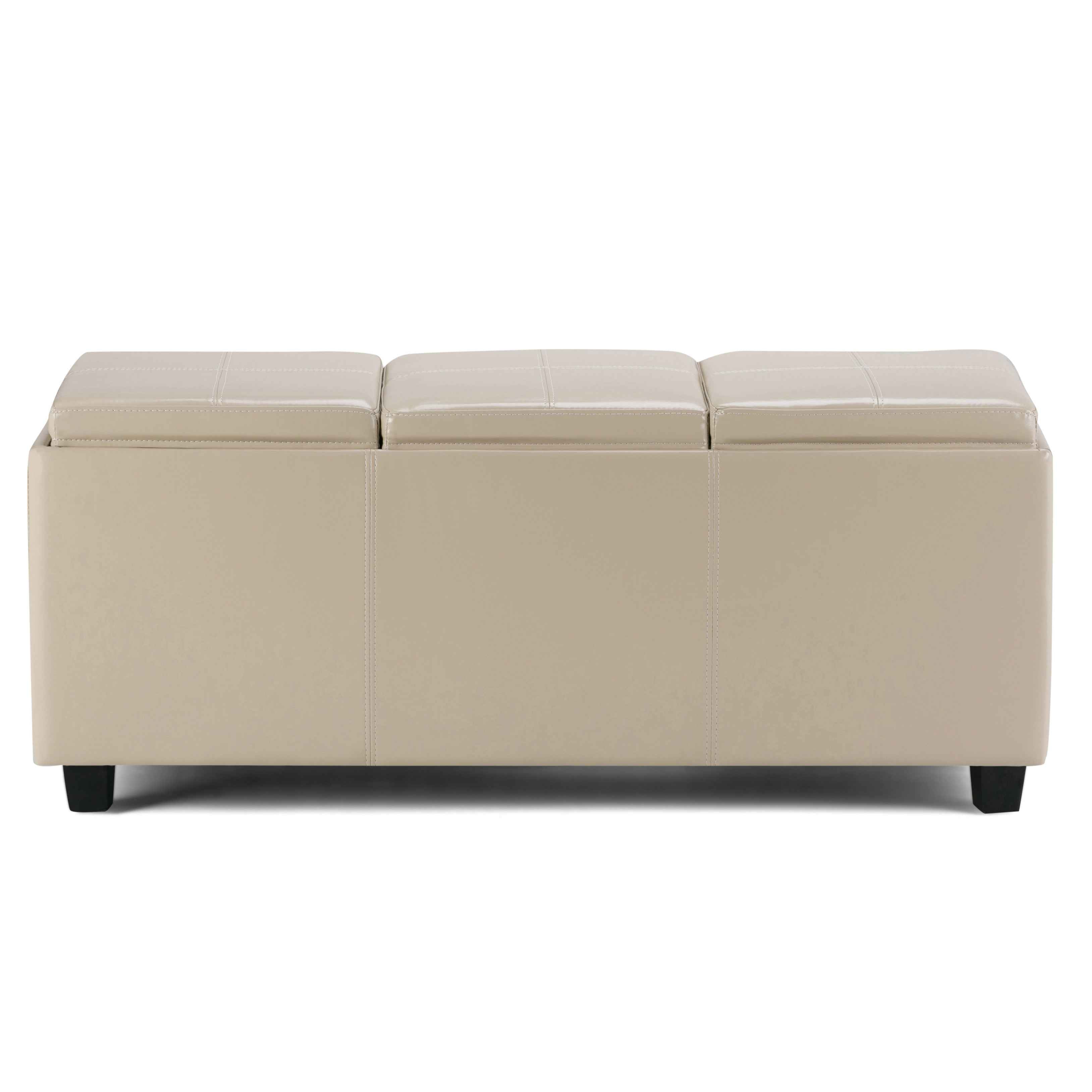 42" Dark Brown and Cream Upholstery Storage Ottoman