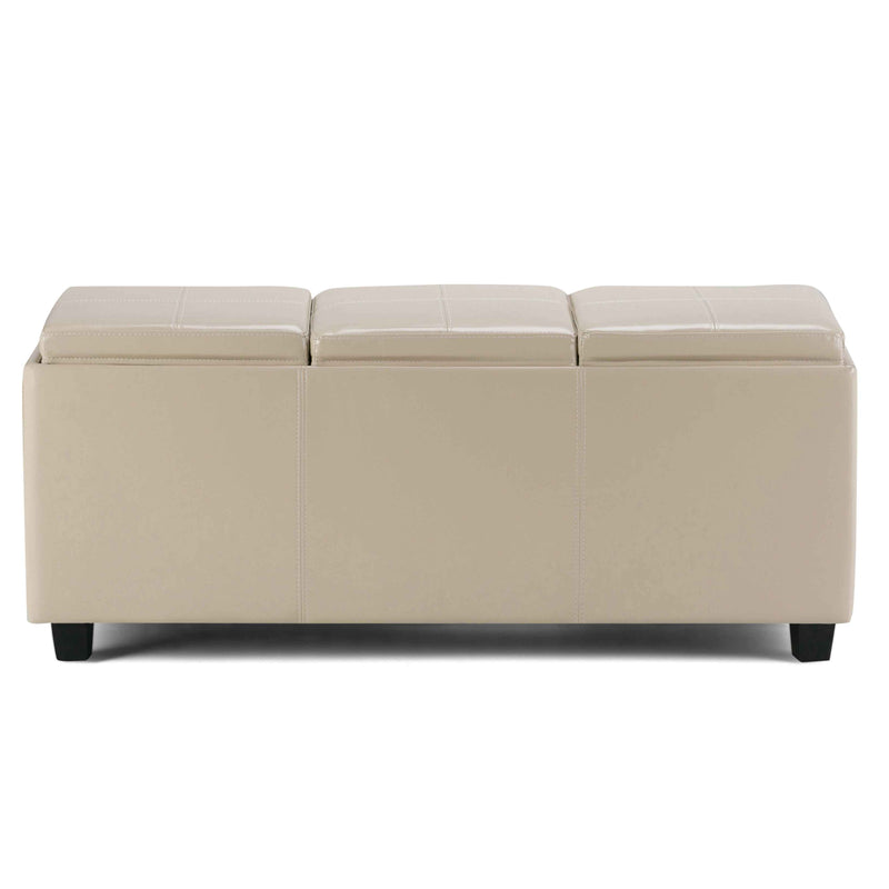 42" Dark Brown and Cream Upholstery Storage Ottoman