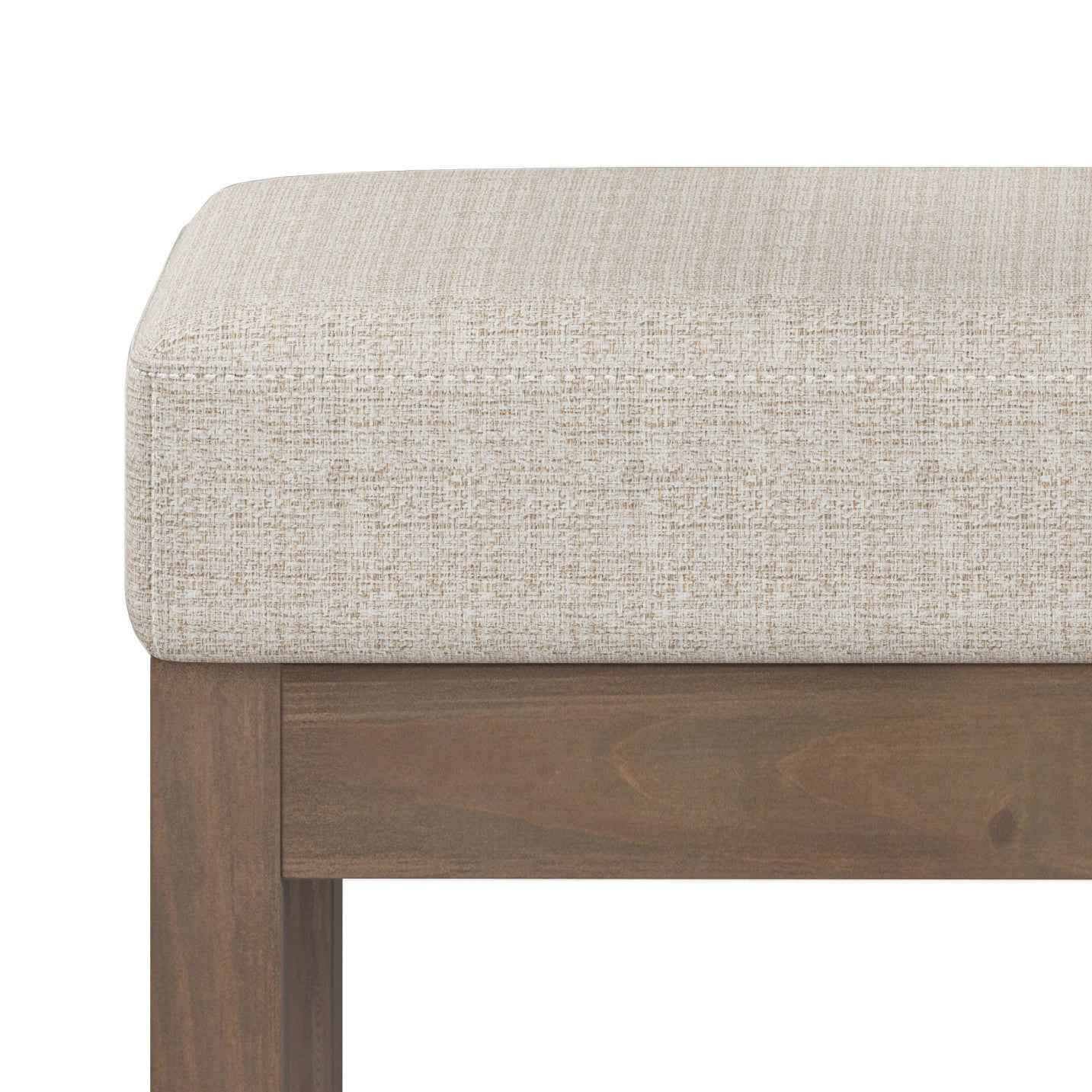 27" Platinum and Brown Fabric Footstool