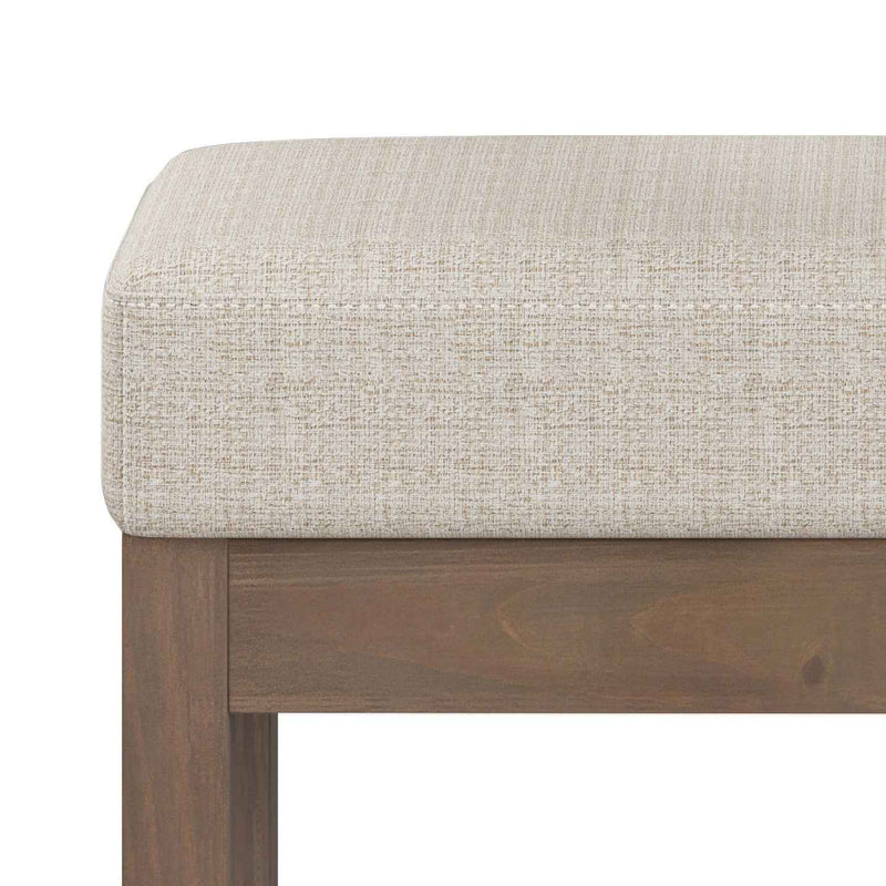 27" Platinum and Brown Fabric Footstool