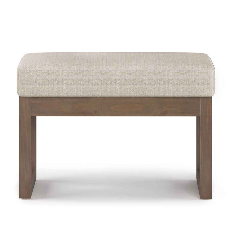 27" Platinum and Brown Fabric Footstool