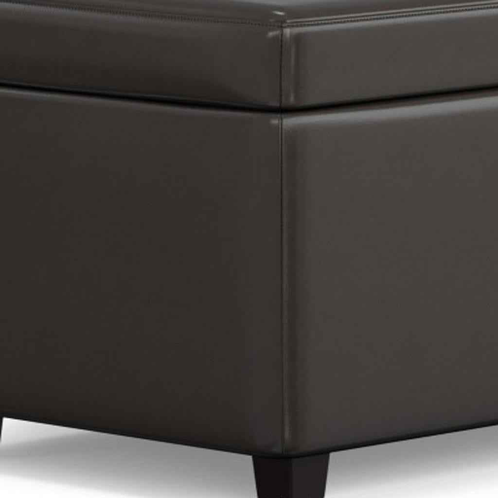 44" Dark Brown and Brown Upholstery Storage Ottoman