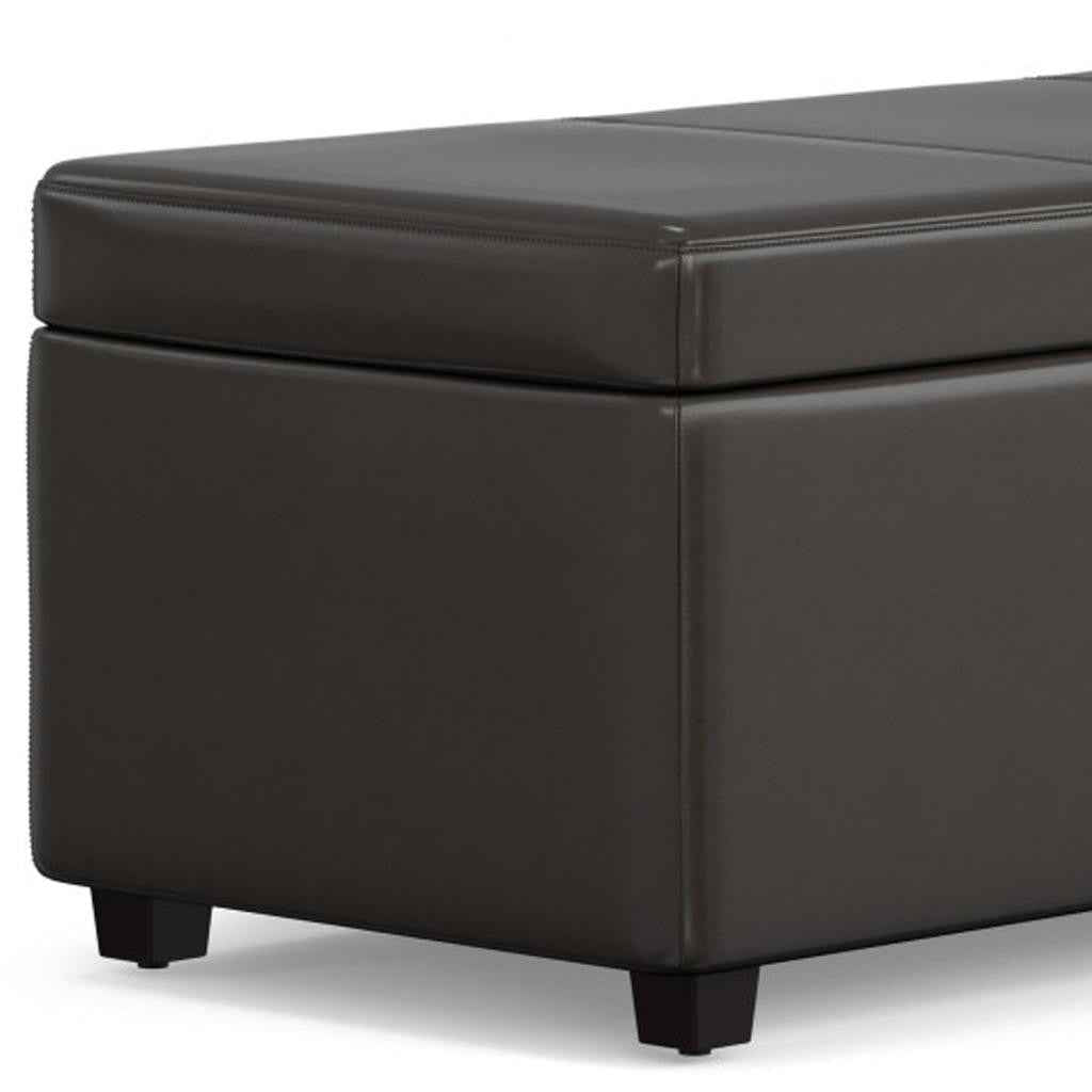 44" Dark Brown and Brown Upholstery Storage Ottoman
