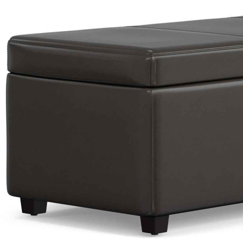 44" Dark Brown and Brown Upholstery Storage Ottoman