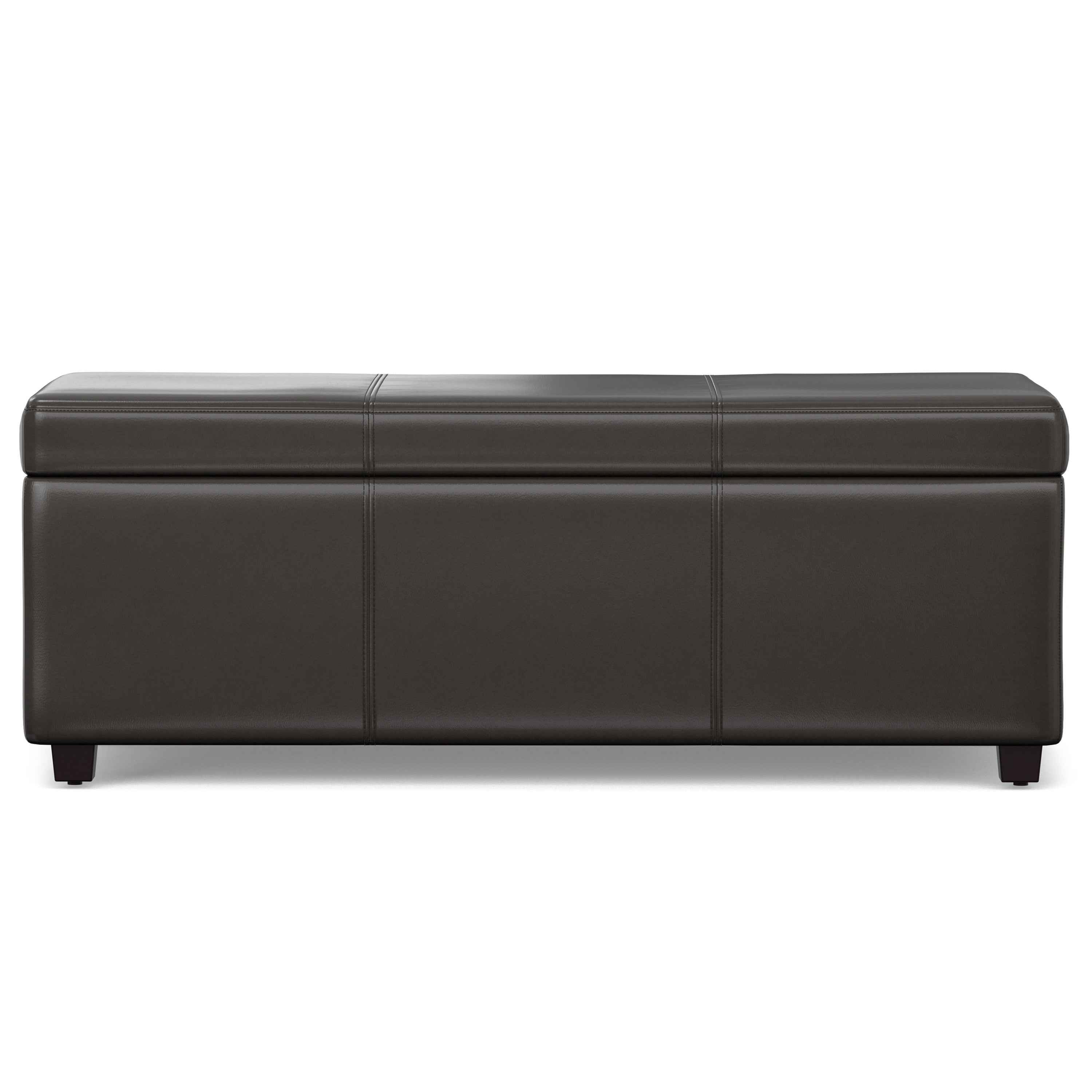 44" Dark Brown and Brown Upholstery Storage Ottoman