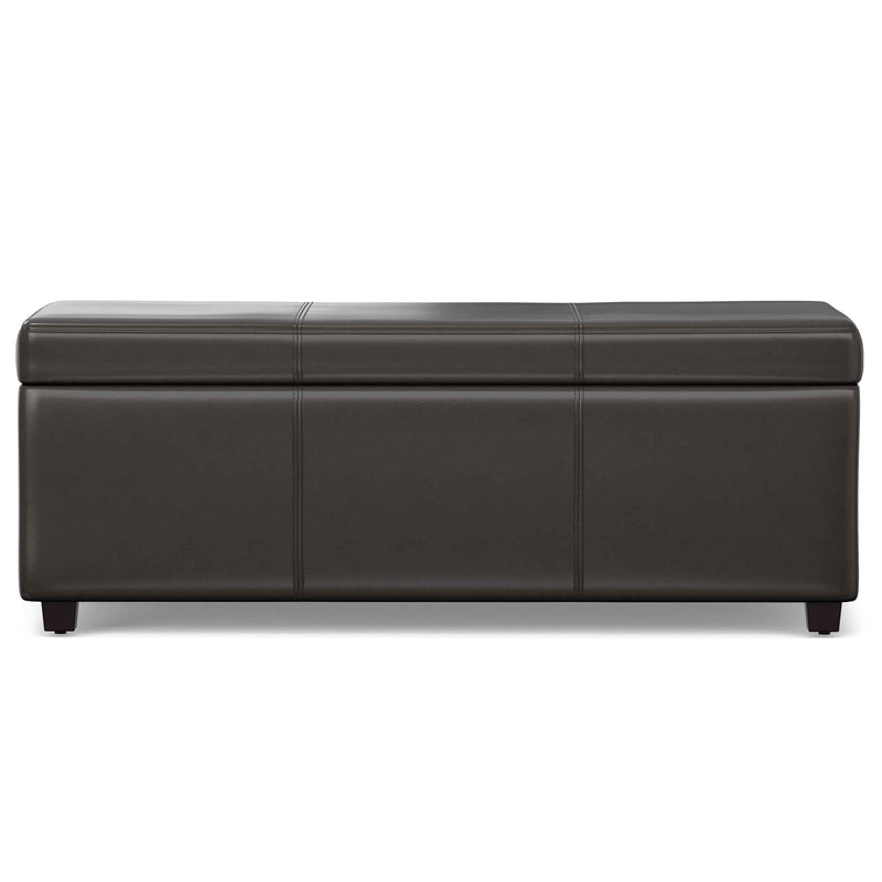 44" Dark Brown and Brown Upholstery Storage Ottoman
