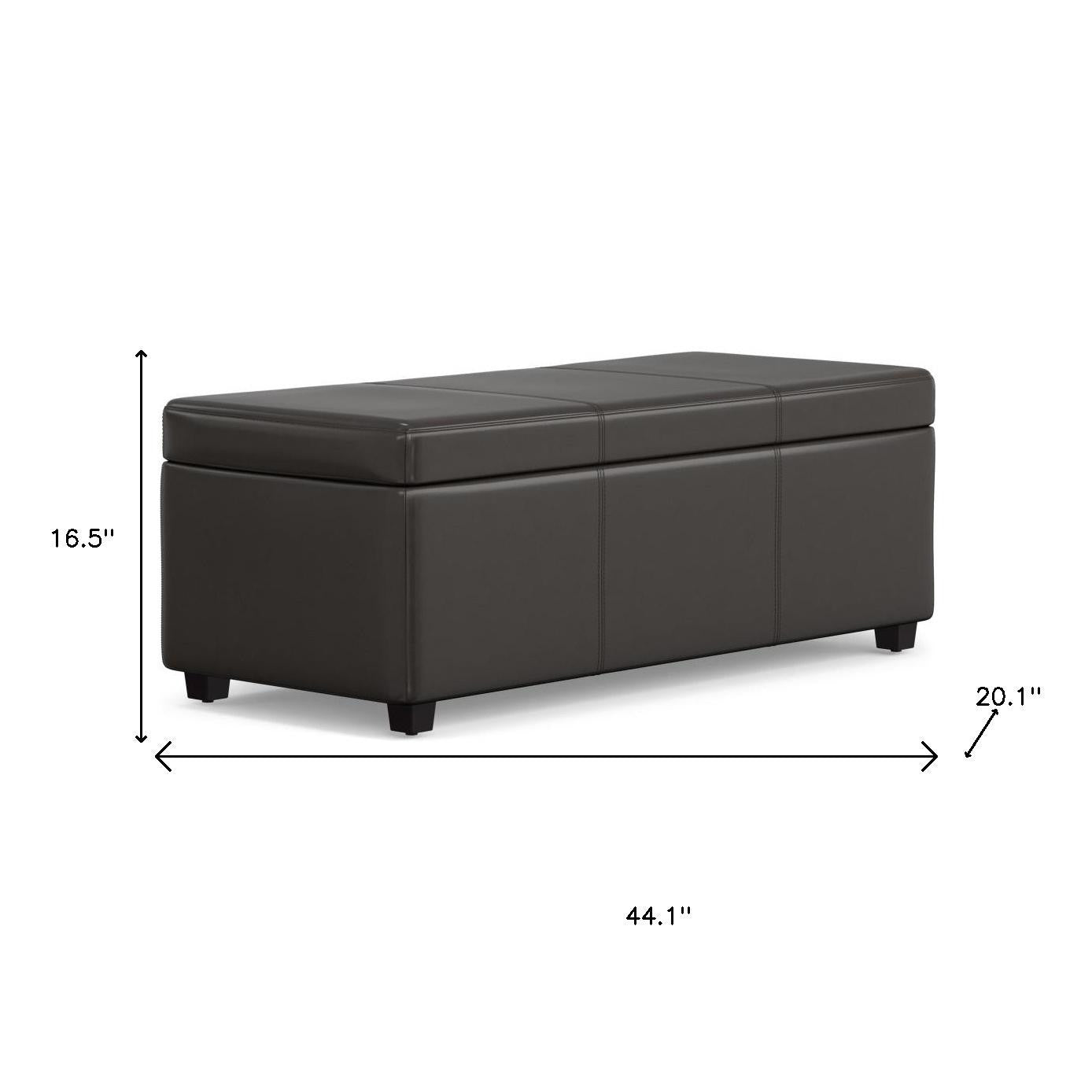 44" Dark Brown and Brown Upholstery Storage Ottoman - GreatEagleInc