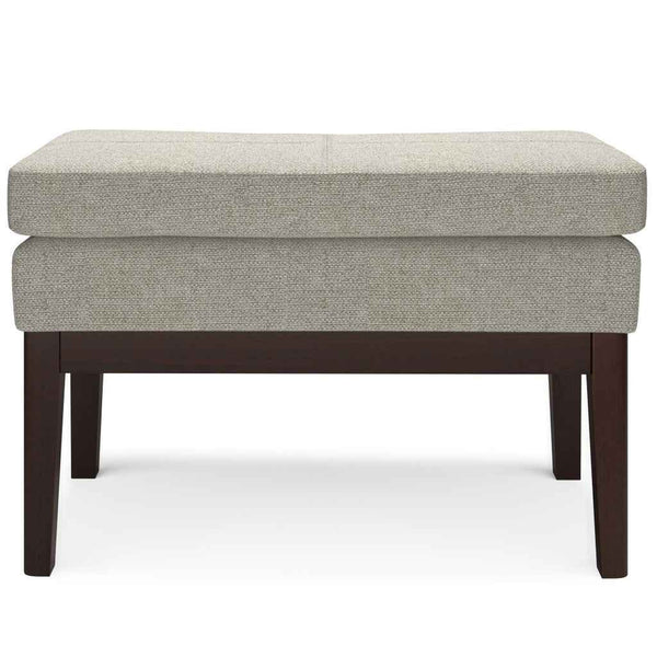 26" Gray and Dark Brown Fabric Ottoman