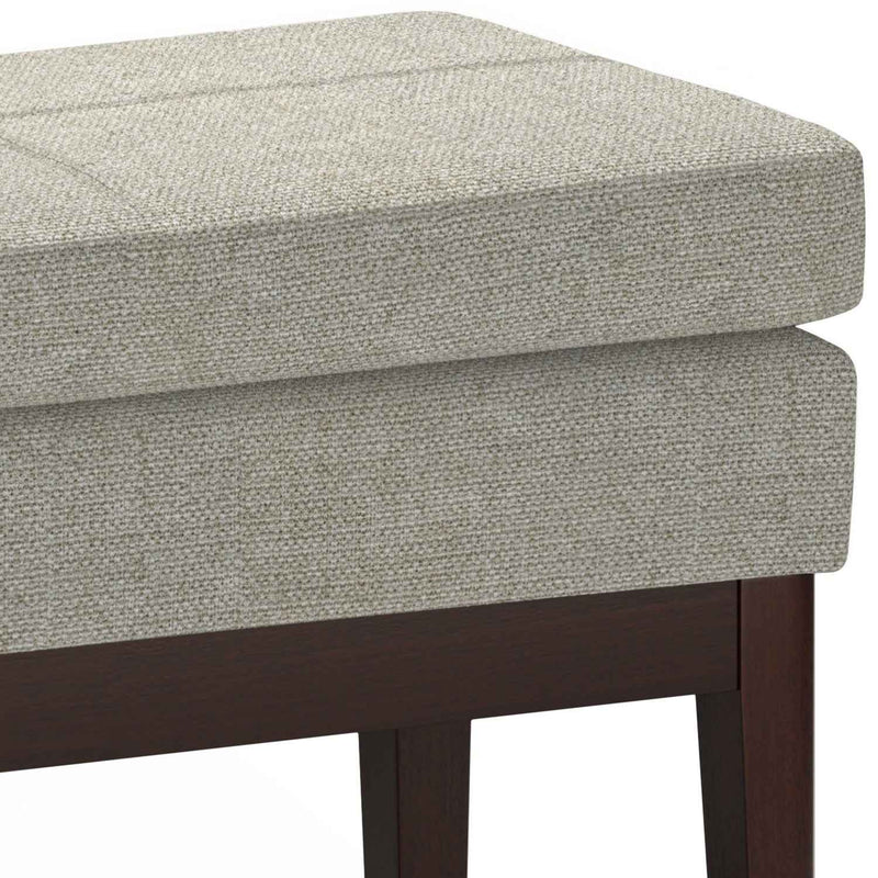 26" Gray and Dark Brown Fabric Ottoman