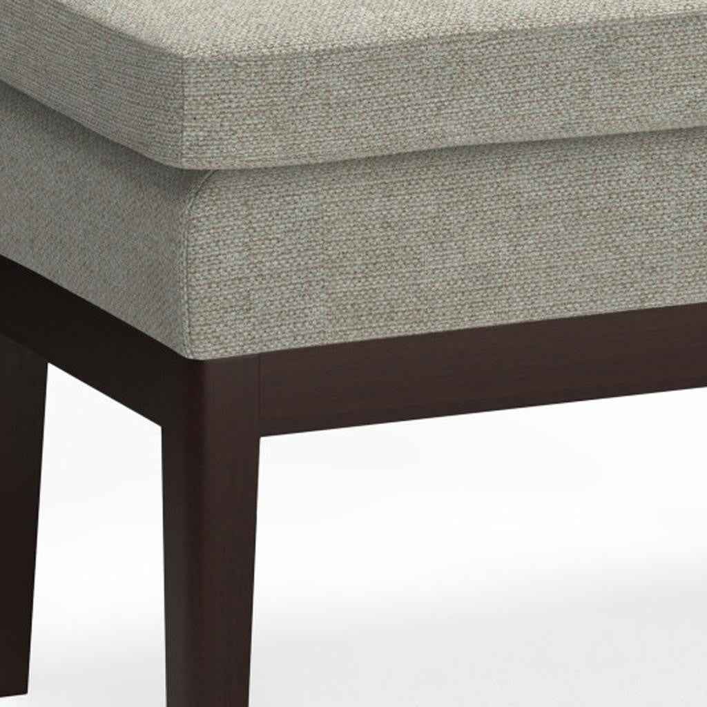 26" Gray and Dark Brown Fabric Ottoman