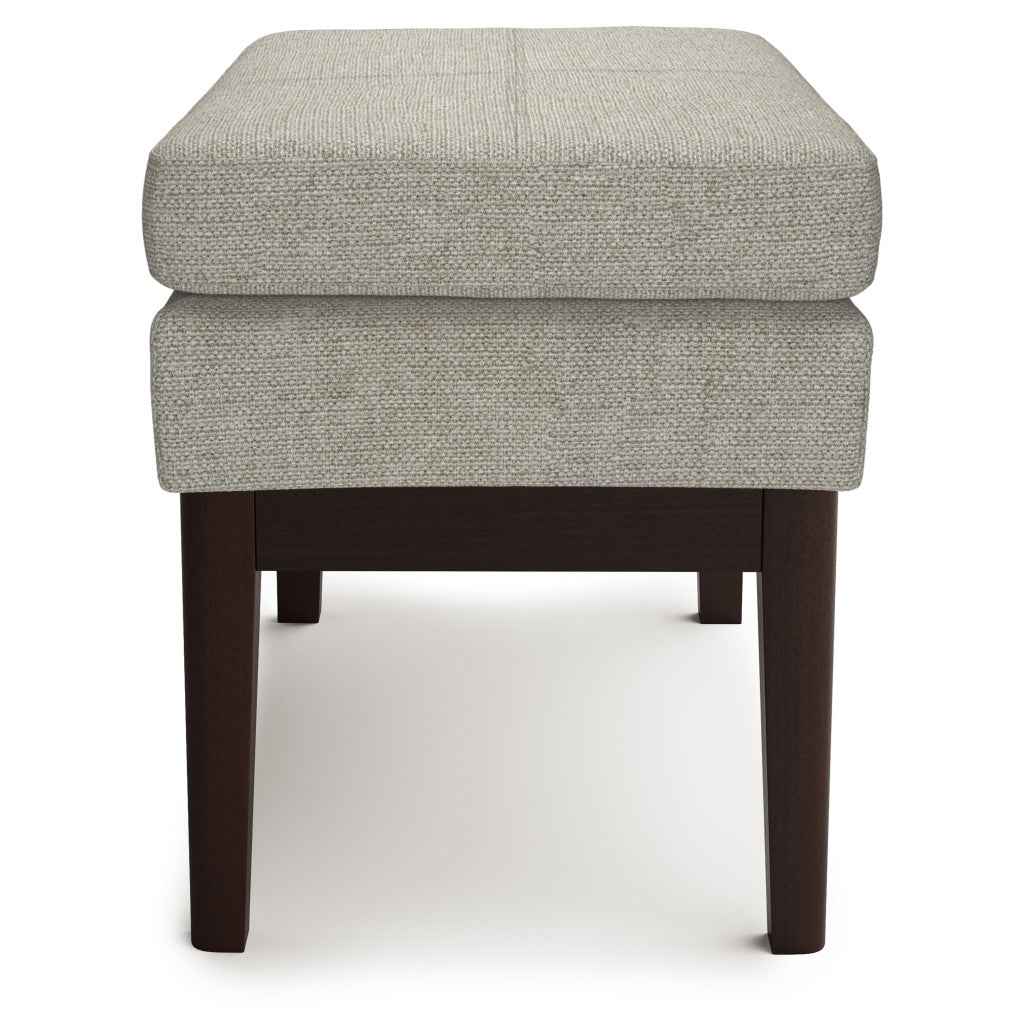26" Gray and Dark Brown Fabric Ottoman