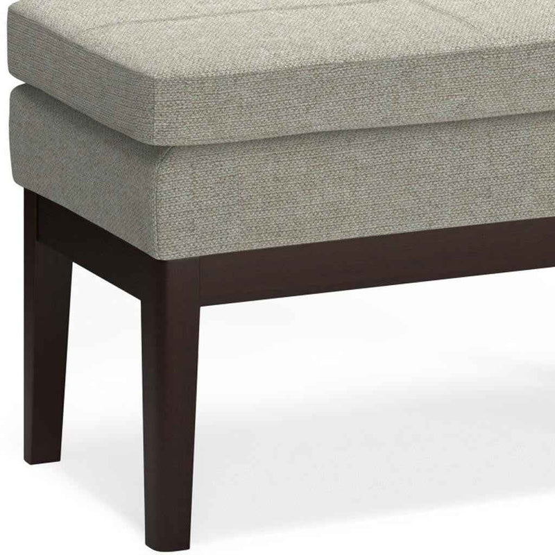 26" Gray and Dark Brown Fabric Ottoman