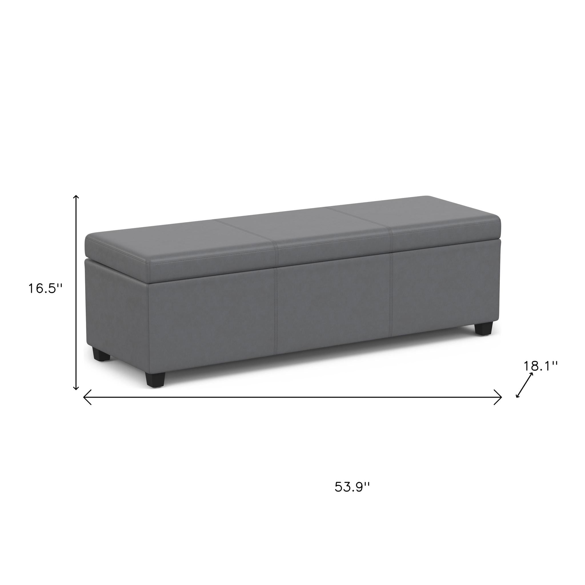 54" Dark Brown and Gray Upholstery Storage Ottoman - GreatEagleInc