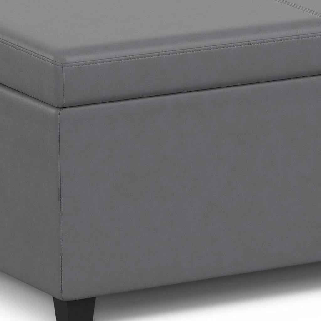 54" Dark Brown and Gray Upholstery Storage Ottoman