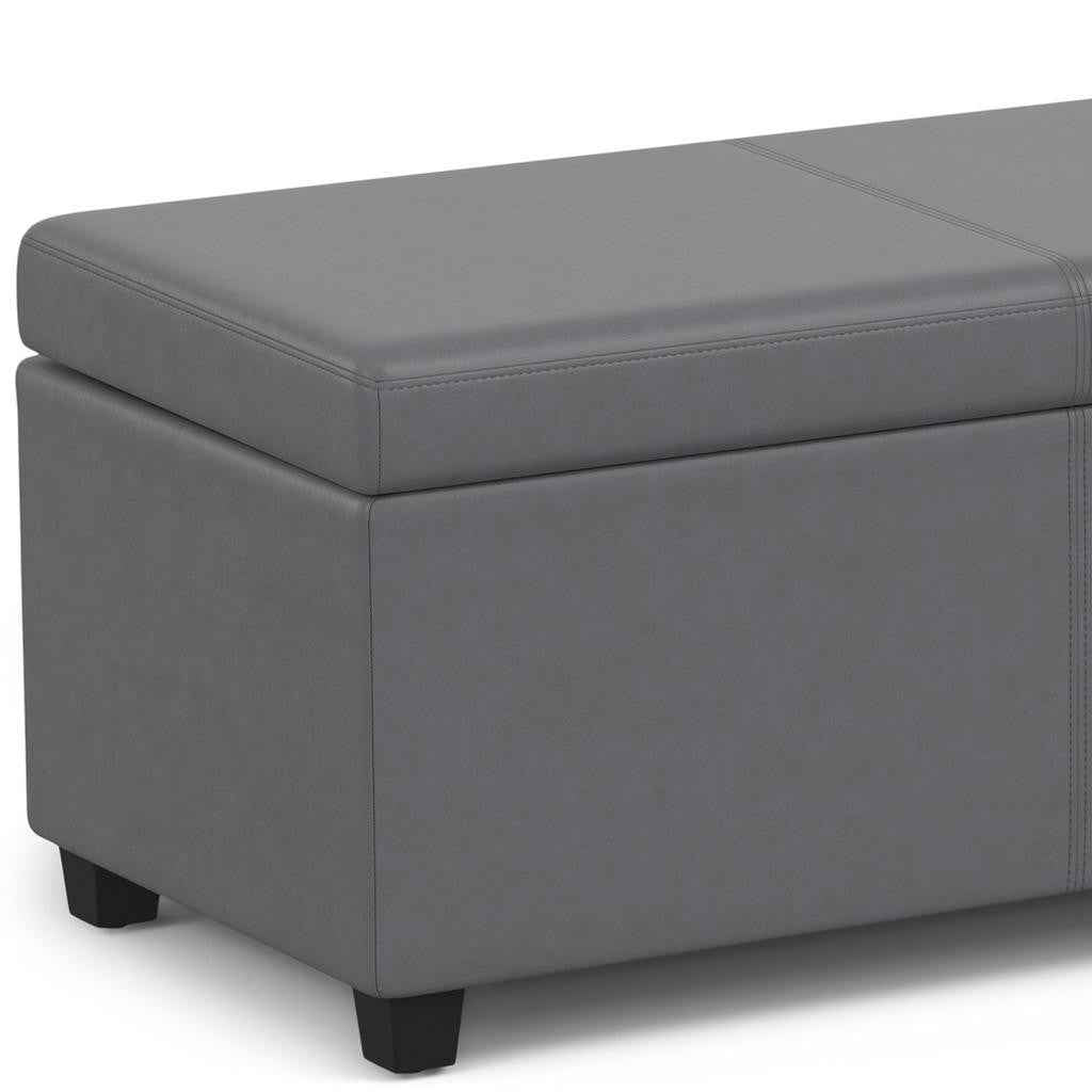 54" Dark Brown and Gray Upholstery Storage Ottoman