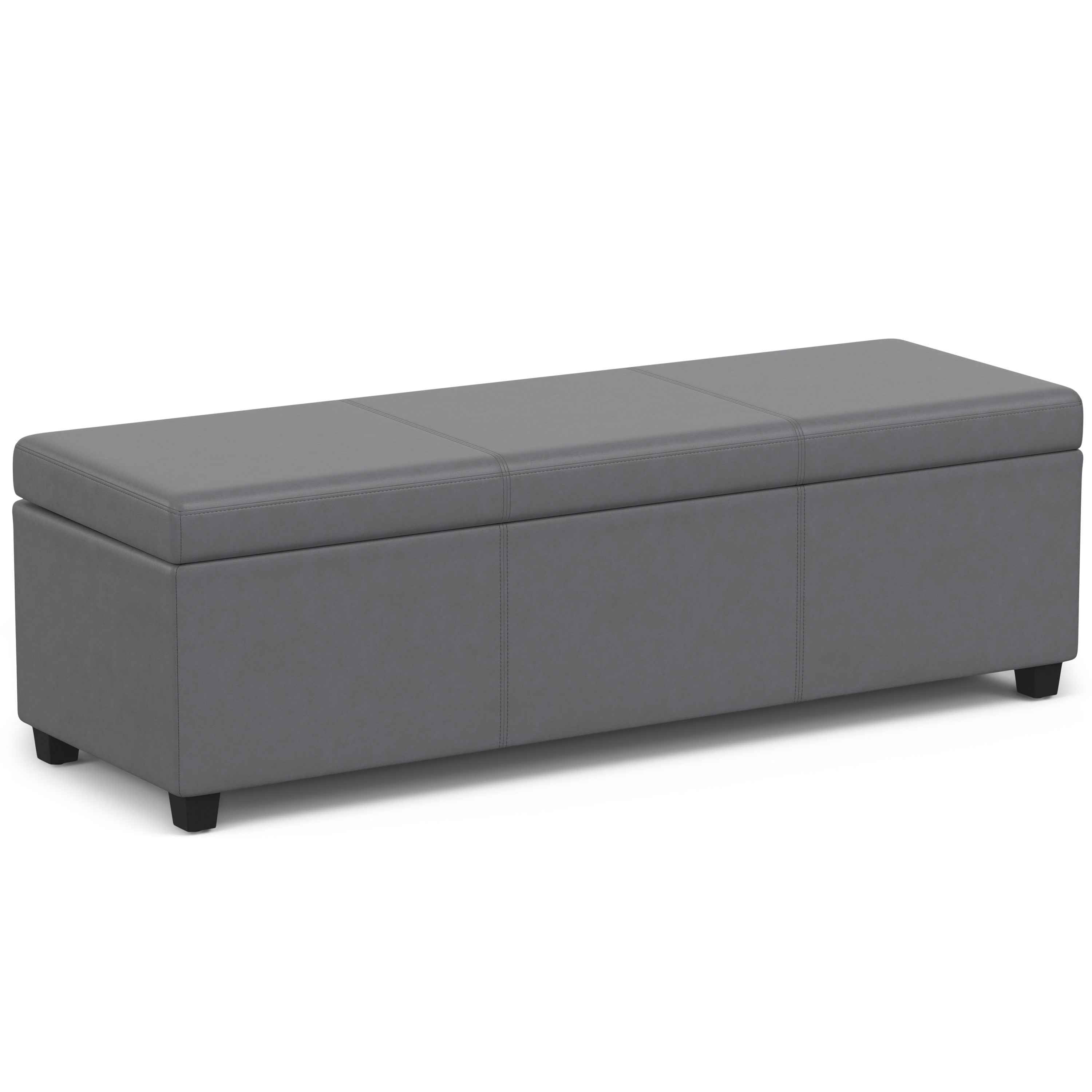 54" Dark Brown and Gray Upholstery Storage Ottoman