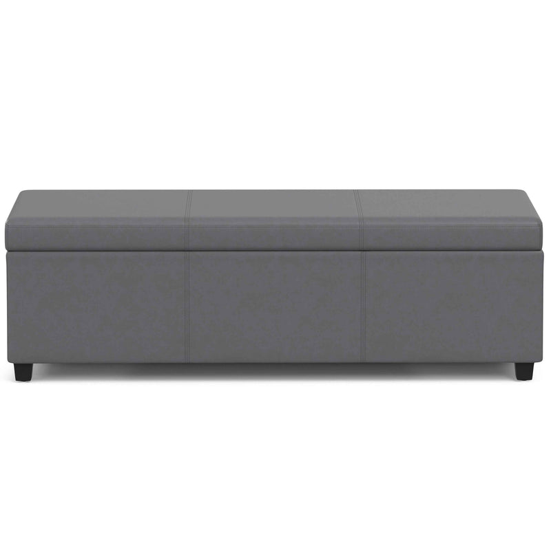 54" Dark Brown and Gray Upholstery Storage Ottoman