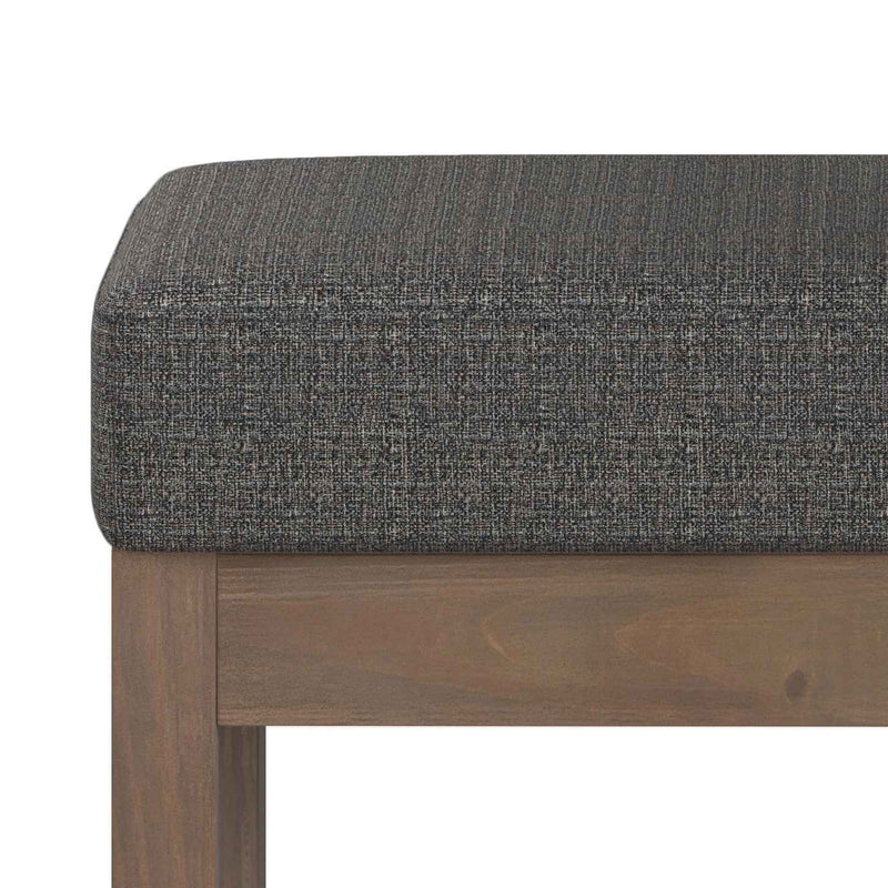 27" Ebony and Brown Fabric Footstool