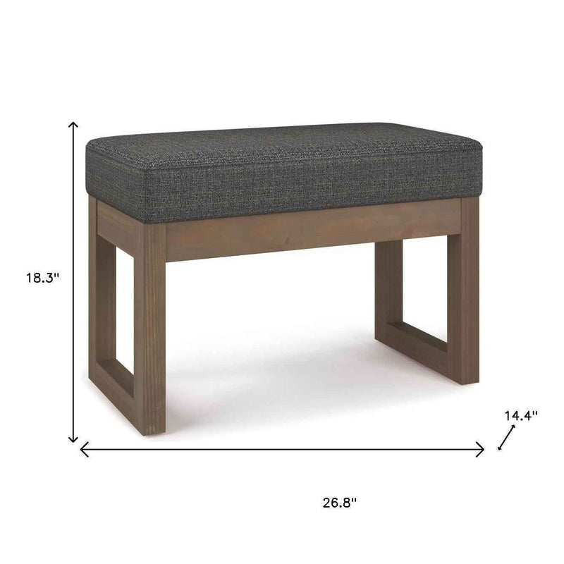 27" Ebony and Brown Fabric Footstool