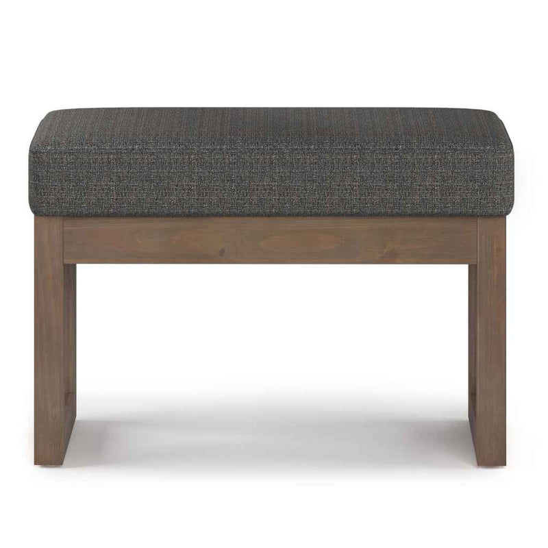 27" Ebony and Brown Fabric Footstool