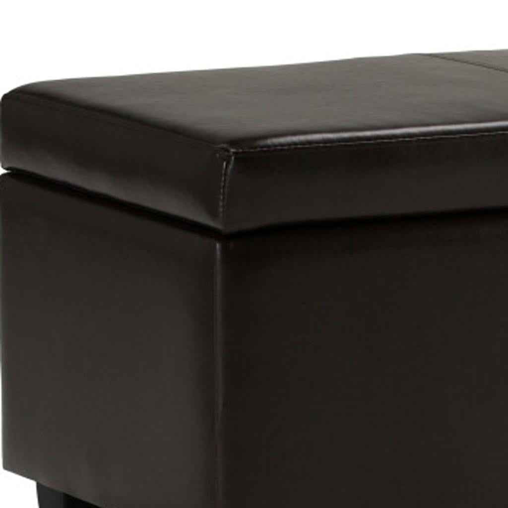 48" Dark Brown and Brown Upholstery Storage Ottoman