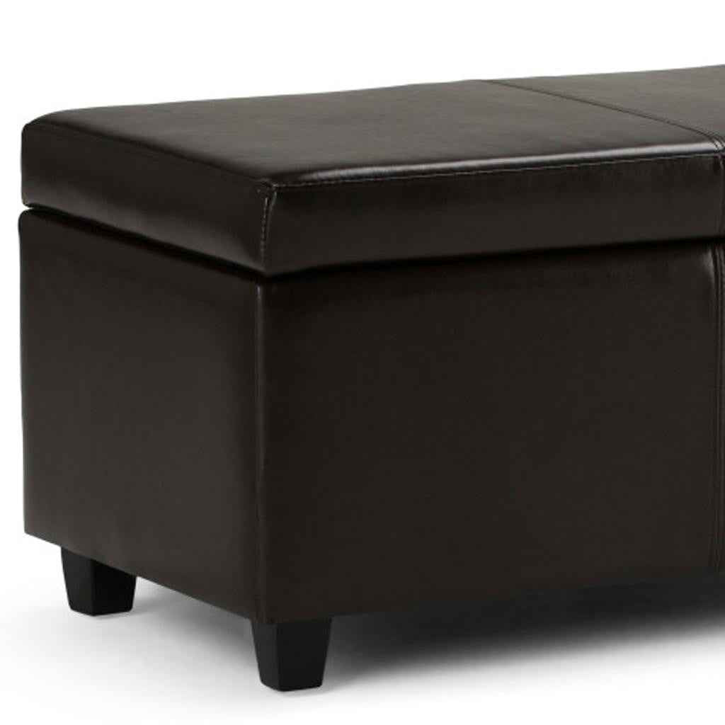 48" Dark Brown and Brown Upholstery Storage Ottoman