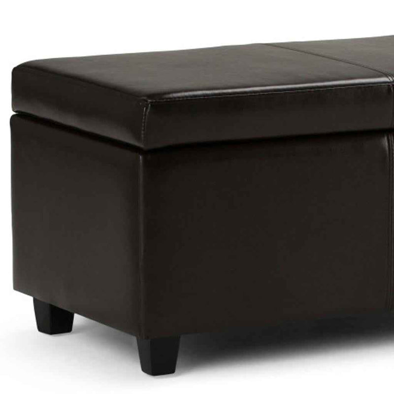 48" Dark Brown and Brown Upholstery Storage Ottoman