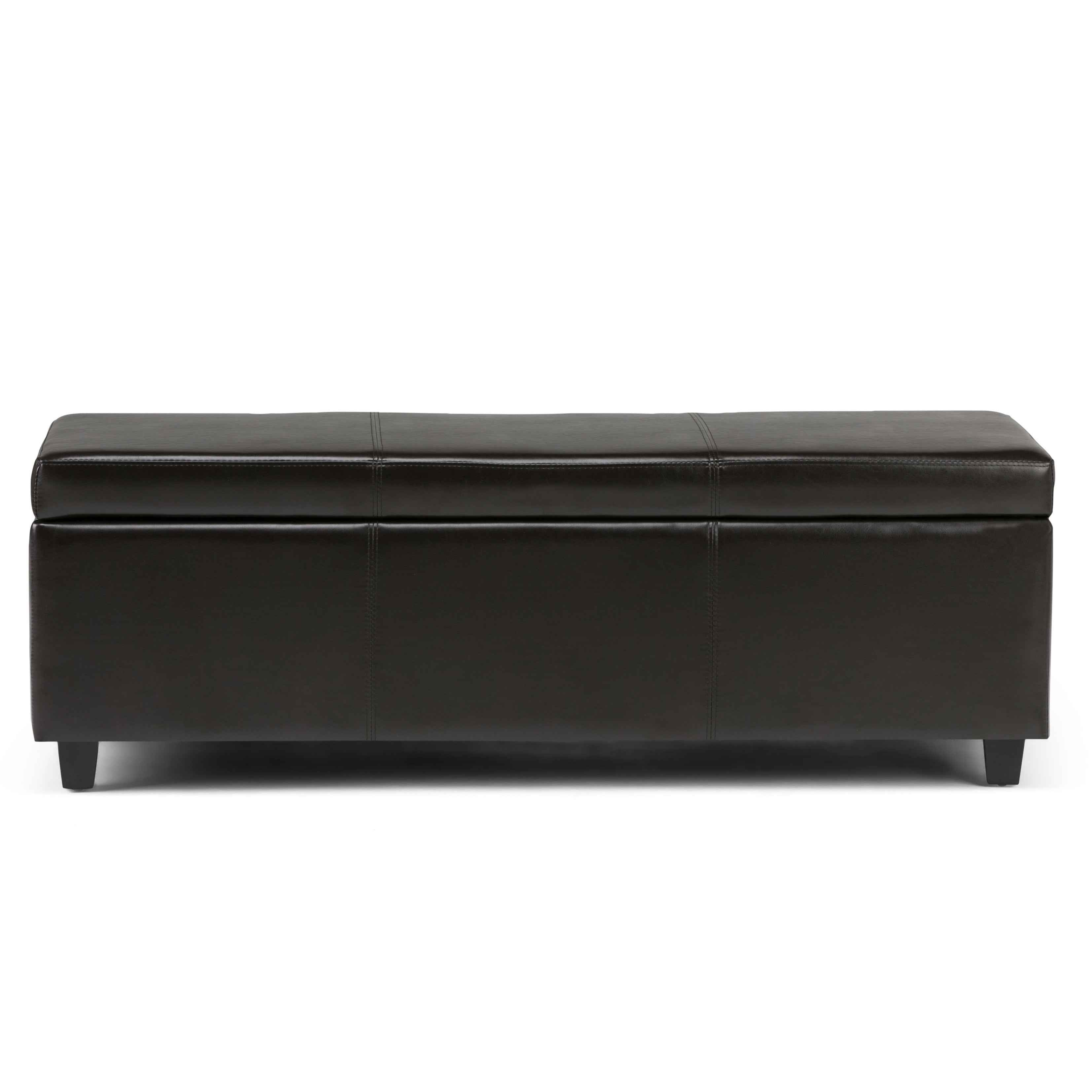 48" Dark Brown and Brown Upholstery Storage Ottoman