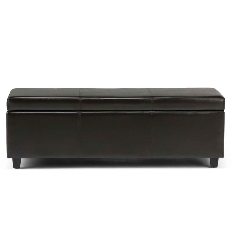 48" Dark Brown and Brown Upholstery Storage Ottoman