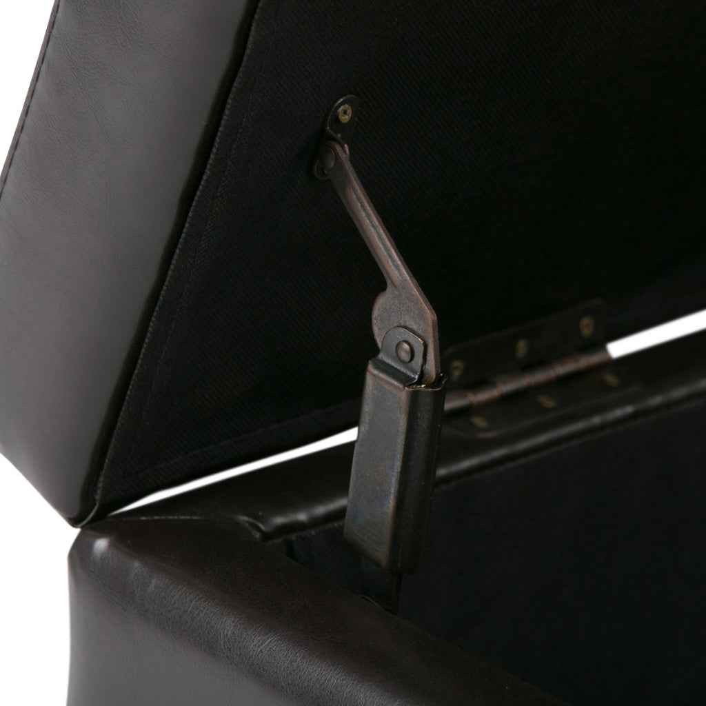 48" Dark Brown and Brown Upholstery Storage Ottoman