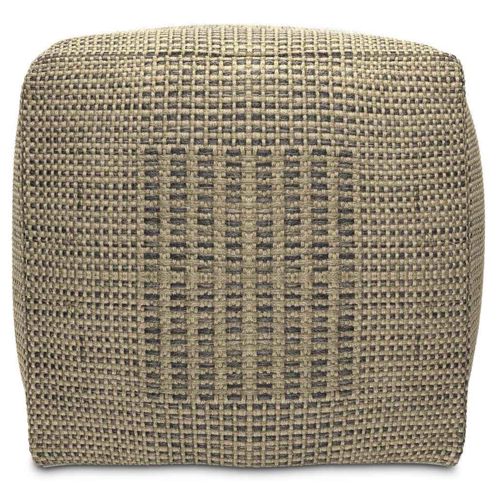 18" Off White Jute Pouf Ottoman