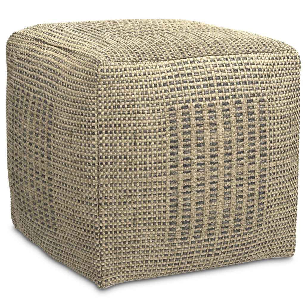 18" Off White Jute Pouf Ottoman