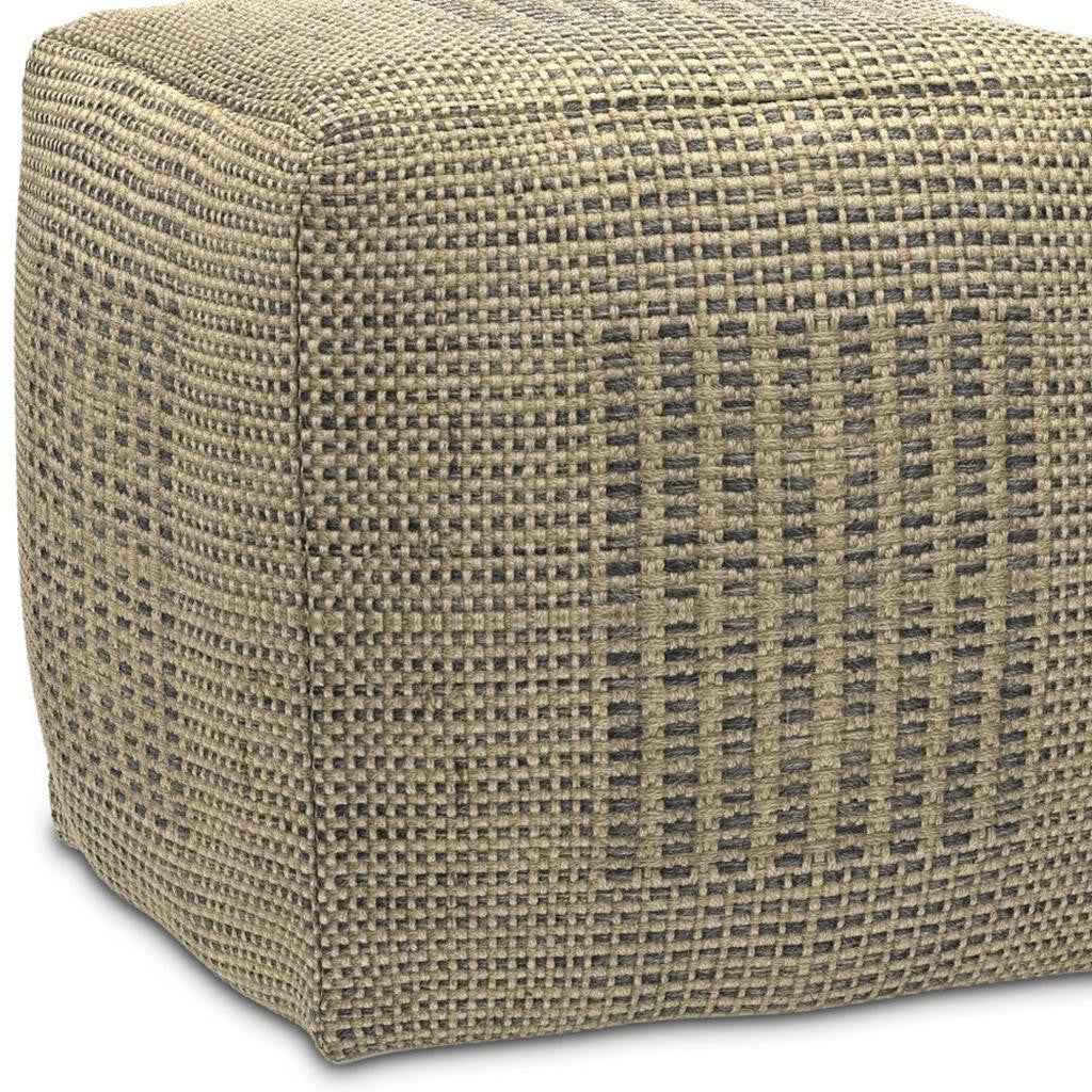 18" Off White Jute Pouf Ottoman