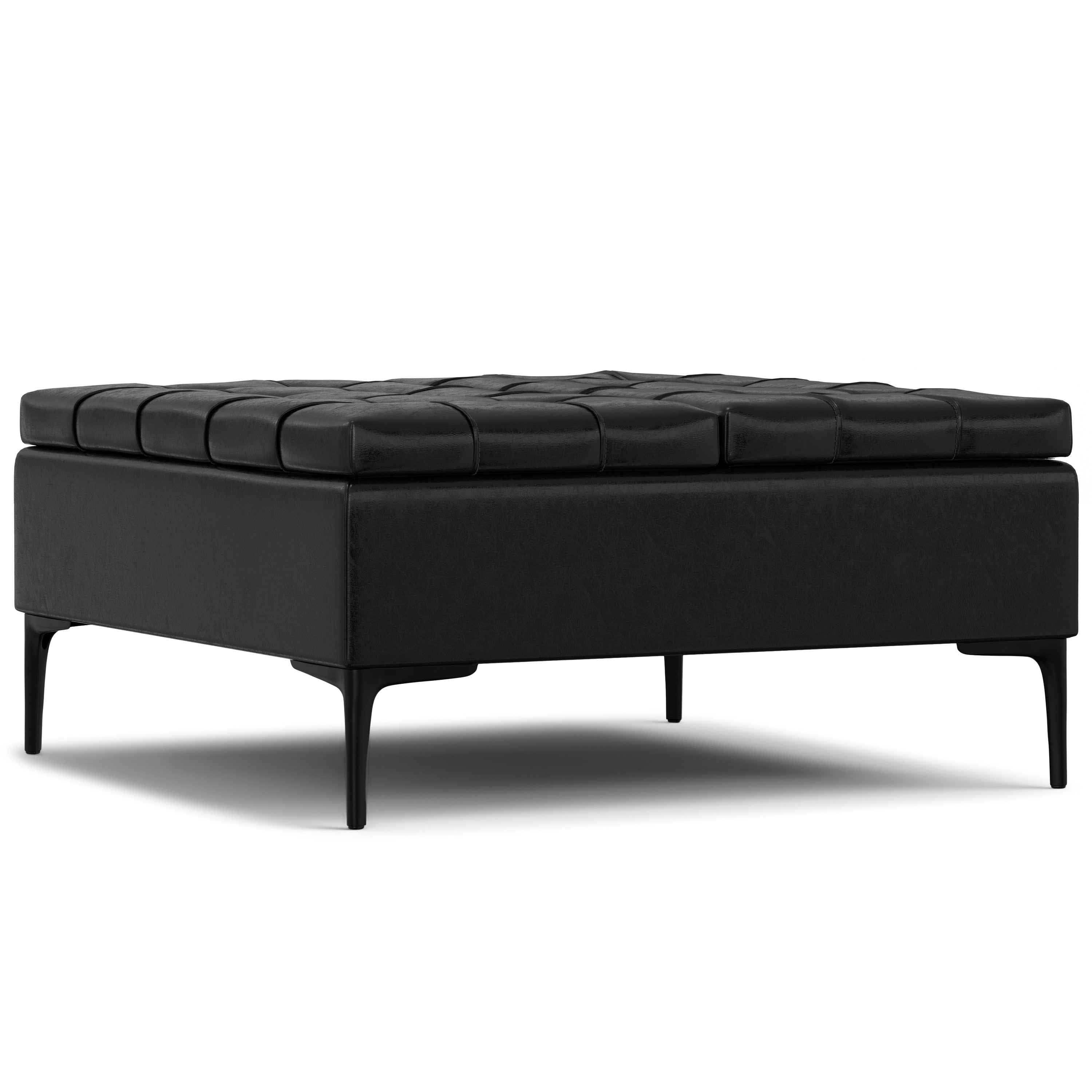 36" Black Upholstery Storage Ottoman
