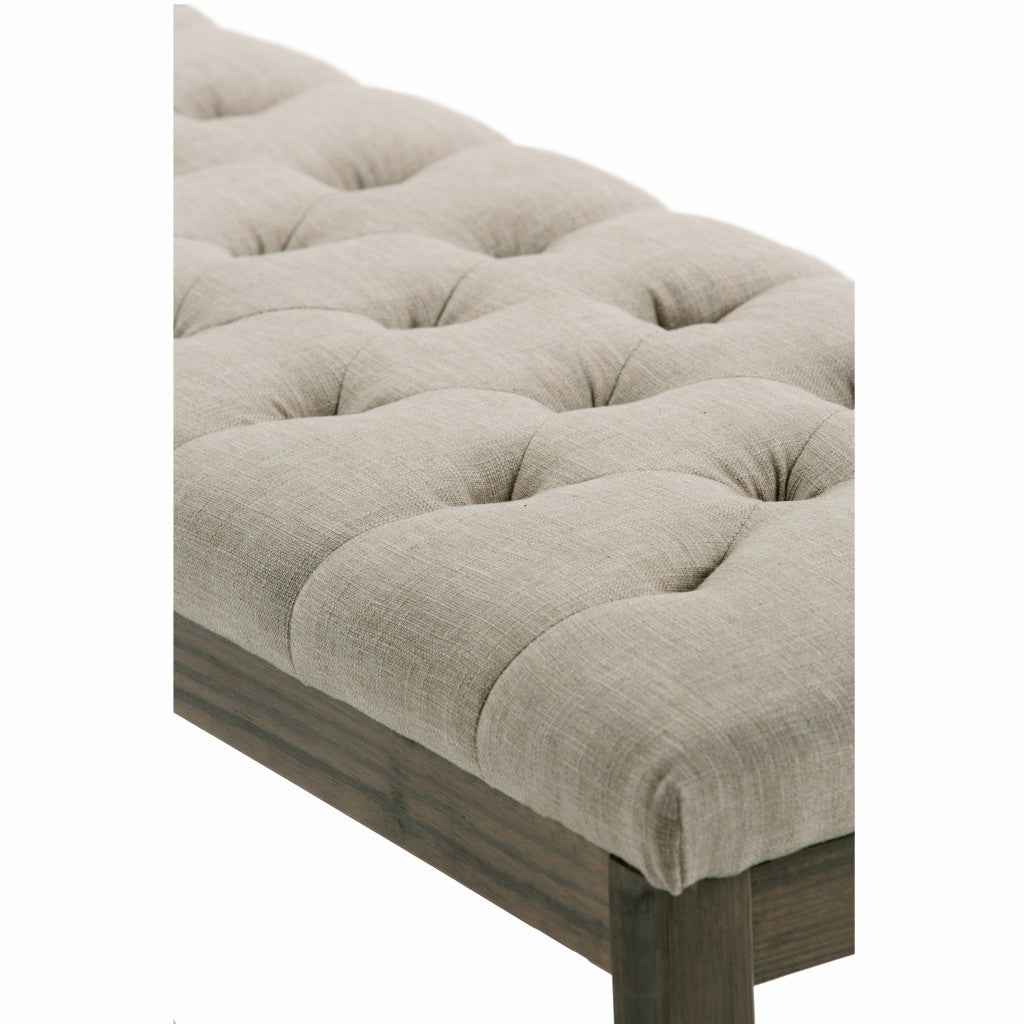 48" Natural and Brown Fabric Ottoman