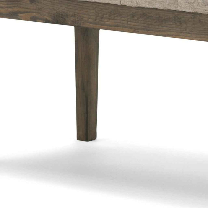 48" Natural and Brown Fabric Ottoman