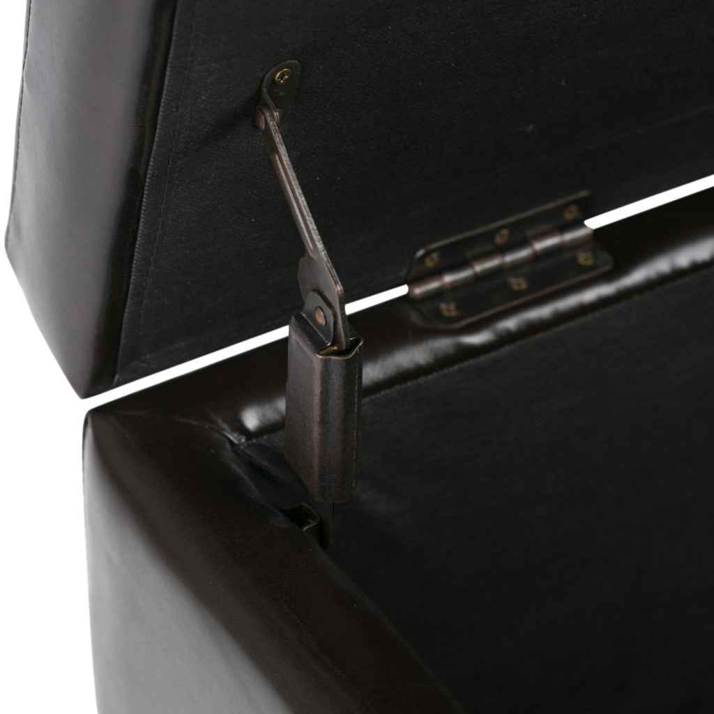 48" Dark Brown and Coffee Upholstery Storage Ottoman