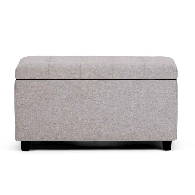 34" Dark Brown and Cloud Upholstery Storage Ottoman