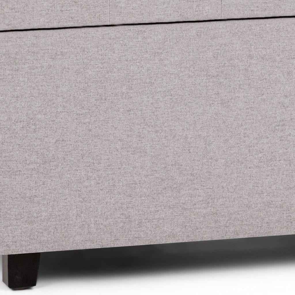 34" Dark Brown and Cloud Upholstery Storage Ottoman