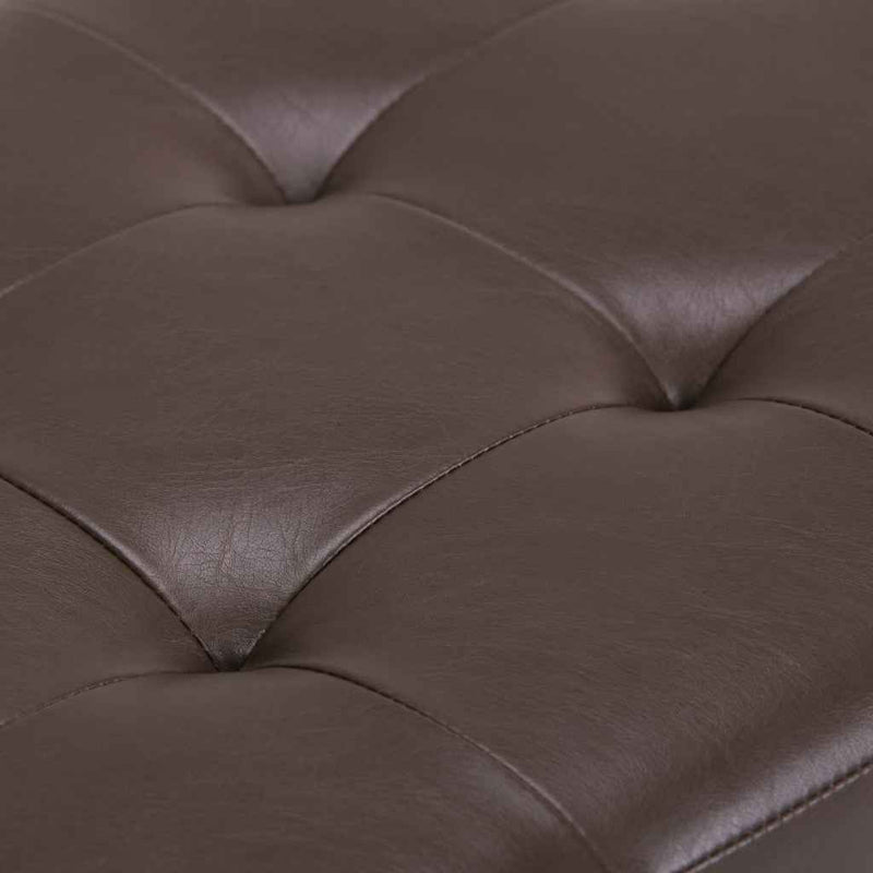 34" Dark Brown and Chocolate Upholstery Storage Ottoman
