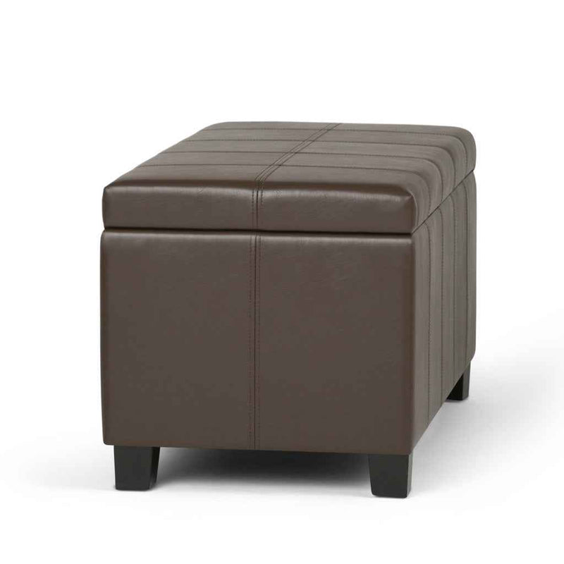 36" Dark Brown and Chocolate Upholstery Storage Ottoman